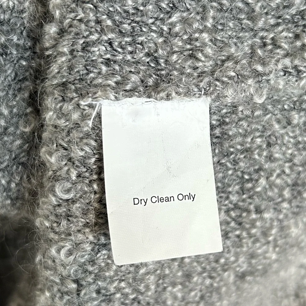 J. CREW Grey Gray V-Neck Sweater 50% Wool & 50% Mohair Size S